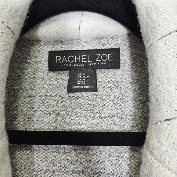 Rachel Zoe Women's Ivory Pinstriped Wool-Blend Coat Jacket Size Medium - Picture 3 of 10